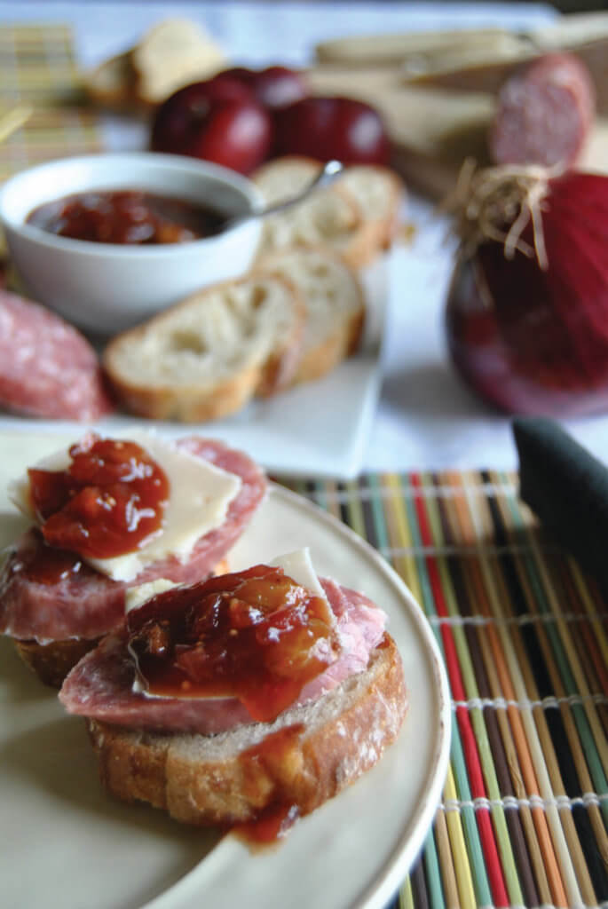 Onion Chutney on meats and breads.