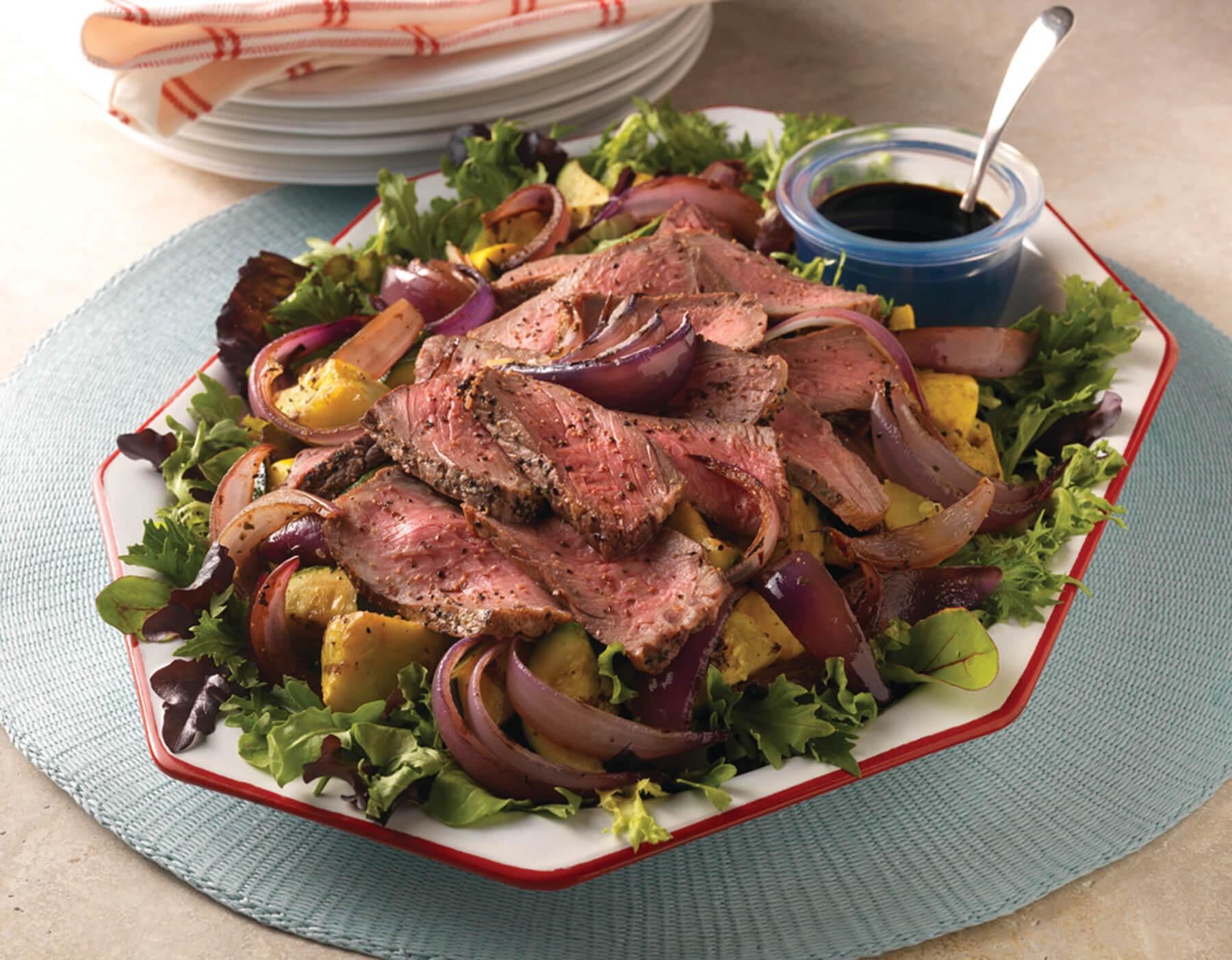 Beef Top Loin Steaks with Balsamic Red Onion Relish