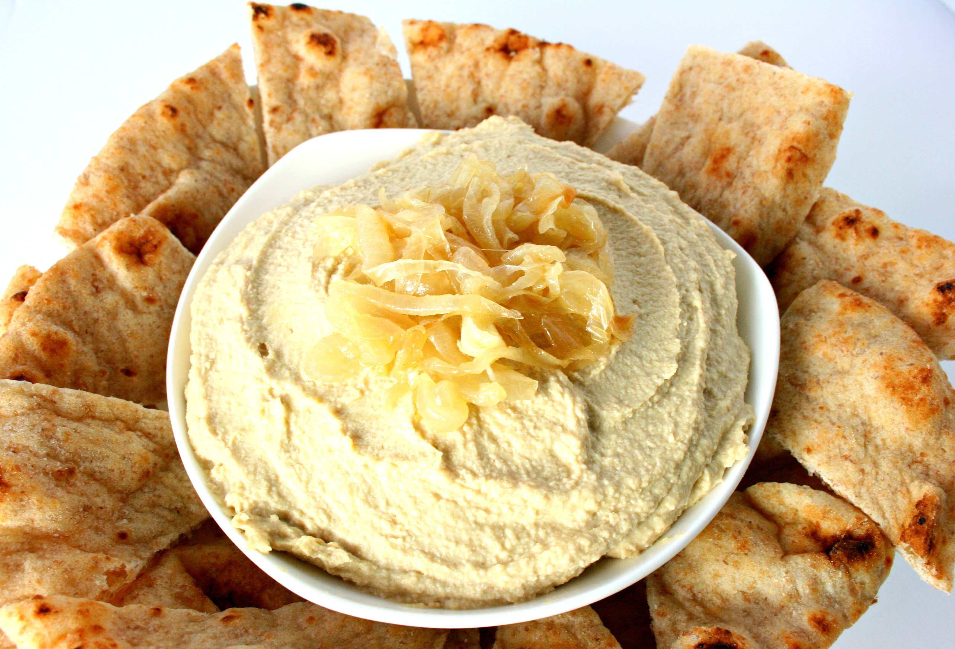 Caramelized Sweet Onion Hummus via National Onion Association