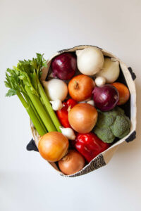 Bag of onions and vegetables - nutrition
