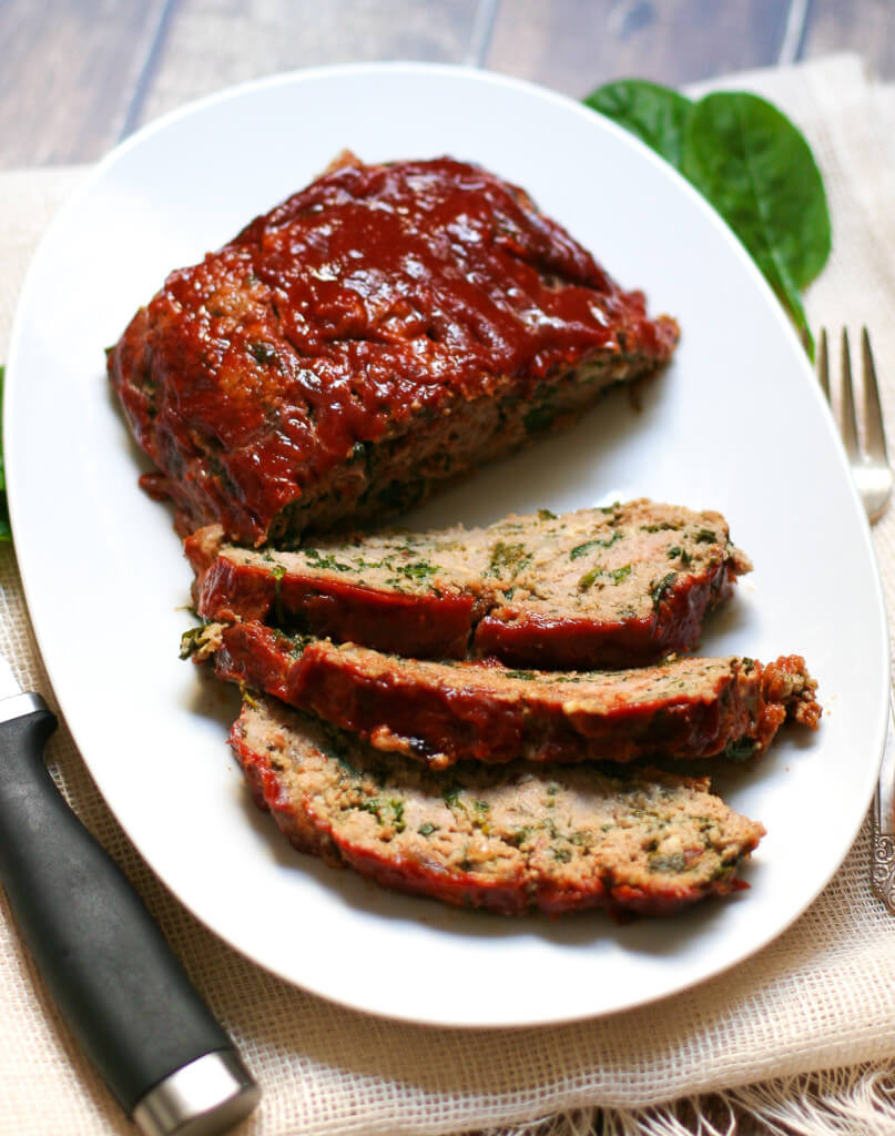 Turkey Meatloaf with Spinach and Kale