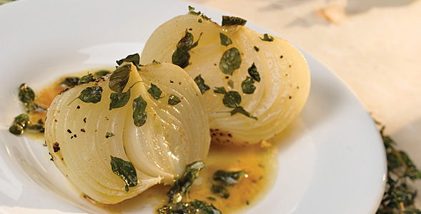 Roasted Onions with Herb Butter Sauce National Onion Association