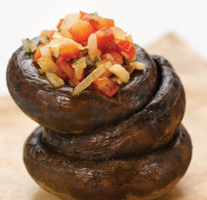 Sauteed Mushroom n Onion Salsa on a mushroom stack