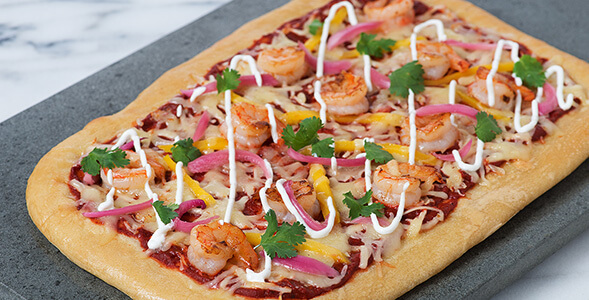 Tandoori Shrimp Flatbread with Pickled OnionNational Onion Association