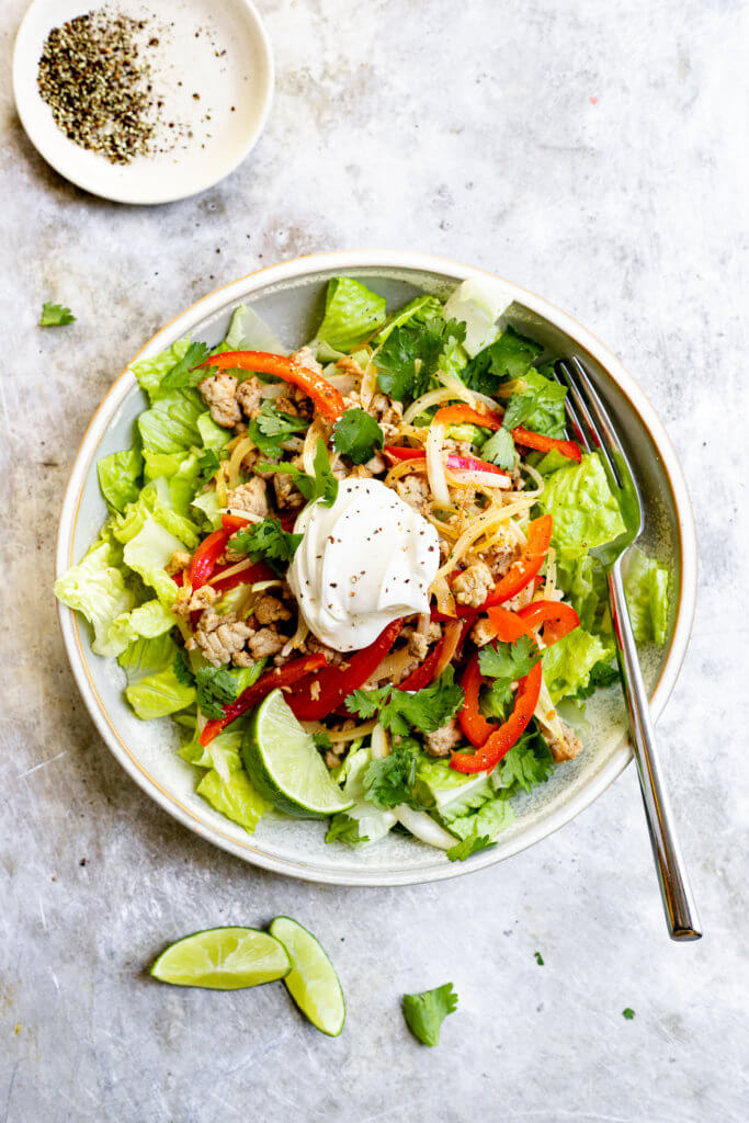 Onion and Turkey Lime Taco Salad