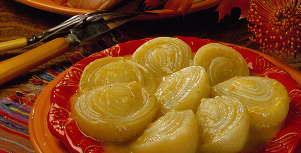 Fall Onions with Gingery Cider Sauce