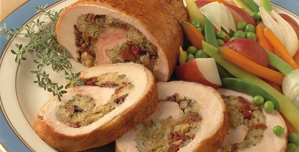 Turkey Spiral with Onion-Dried Cherry Stuffing